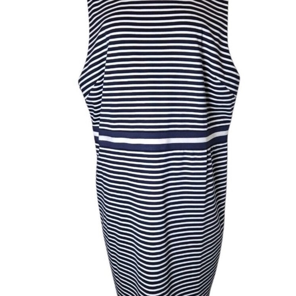 Draper James Dresses & Skirts - Draper James XXL Striped Ponte Sheath Dress Nautical Navy Blue & White Sailor